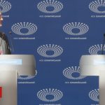 Ukrainian president debates empty podium