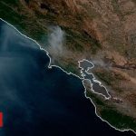 Smoke from California fire seen from space