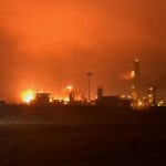 A chemical plant blast has injured 3 and caused extensive damage to a Texas city as fire continues to burn