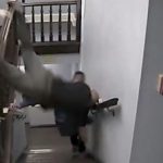 Courtroom escape sends police officer flying